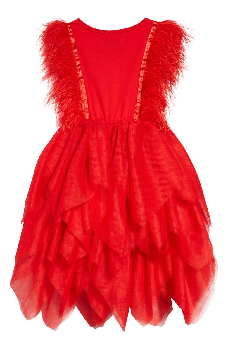 Lola + The Boys Kids' Gigi Faux Feather Dress, Alternate, color, 