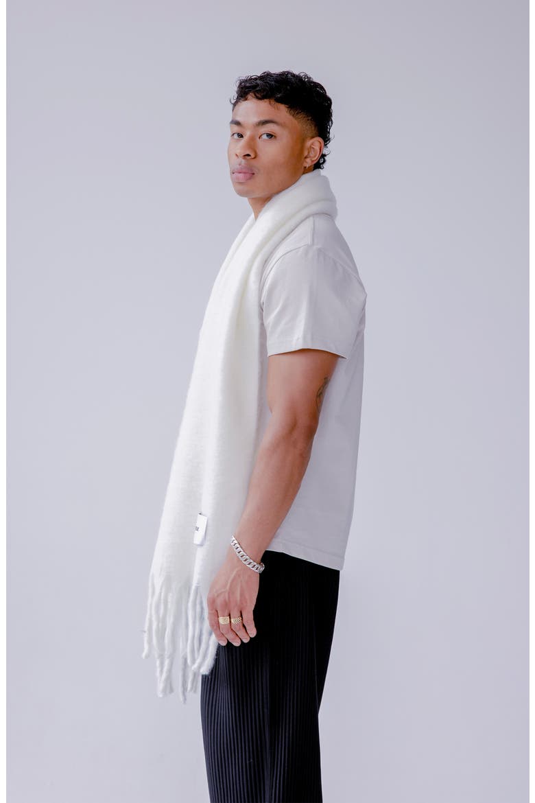 The Stockholm Fringe Scarf, Alternate, color, POLAR WHITE