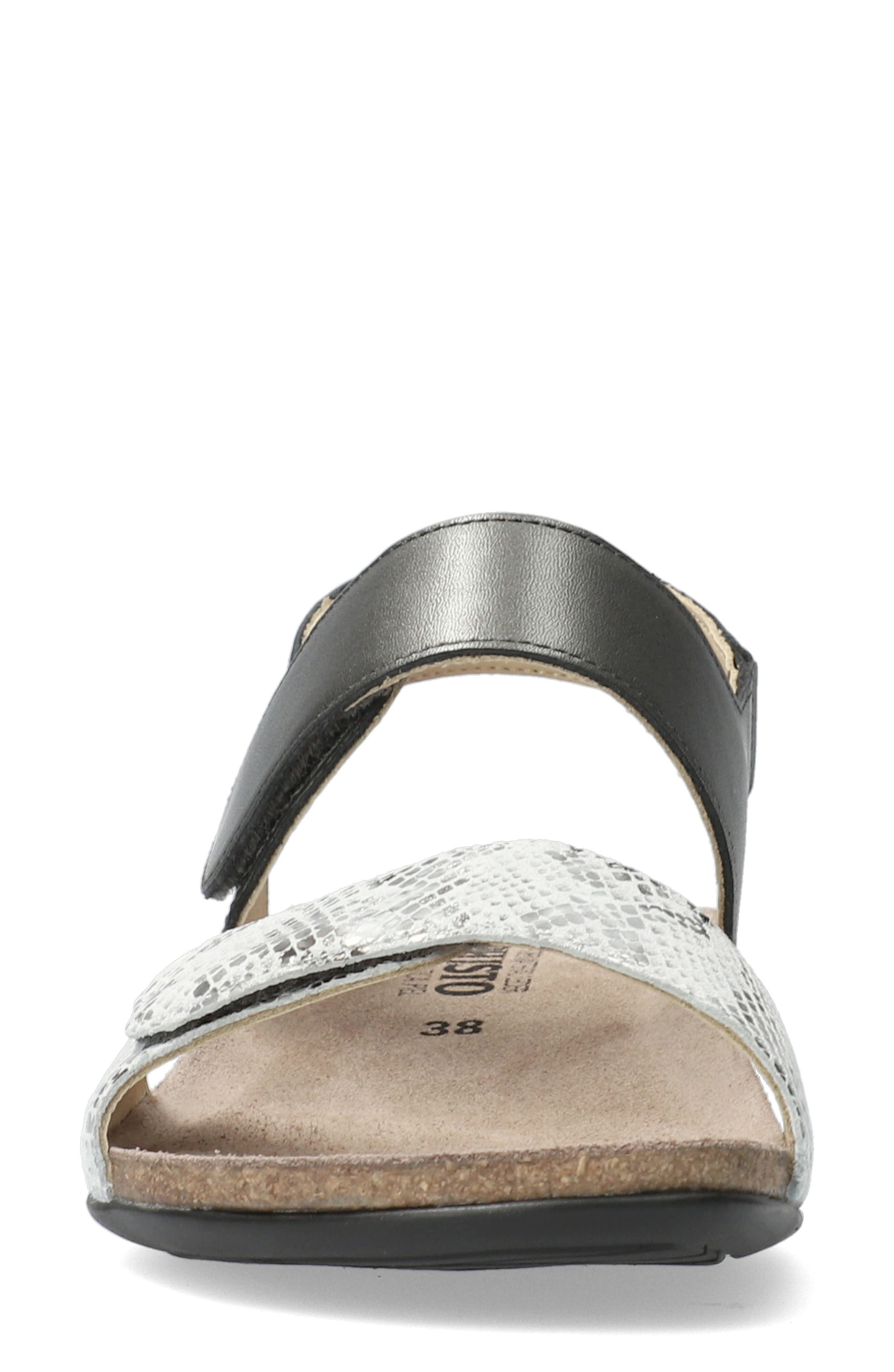 'Agave' Sandal, Alternate, color, DARK GREY LEATHER