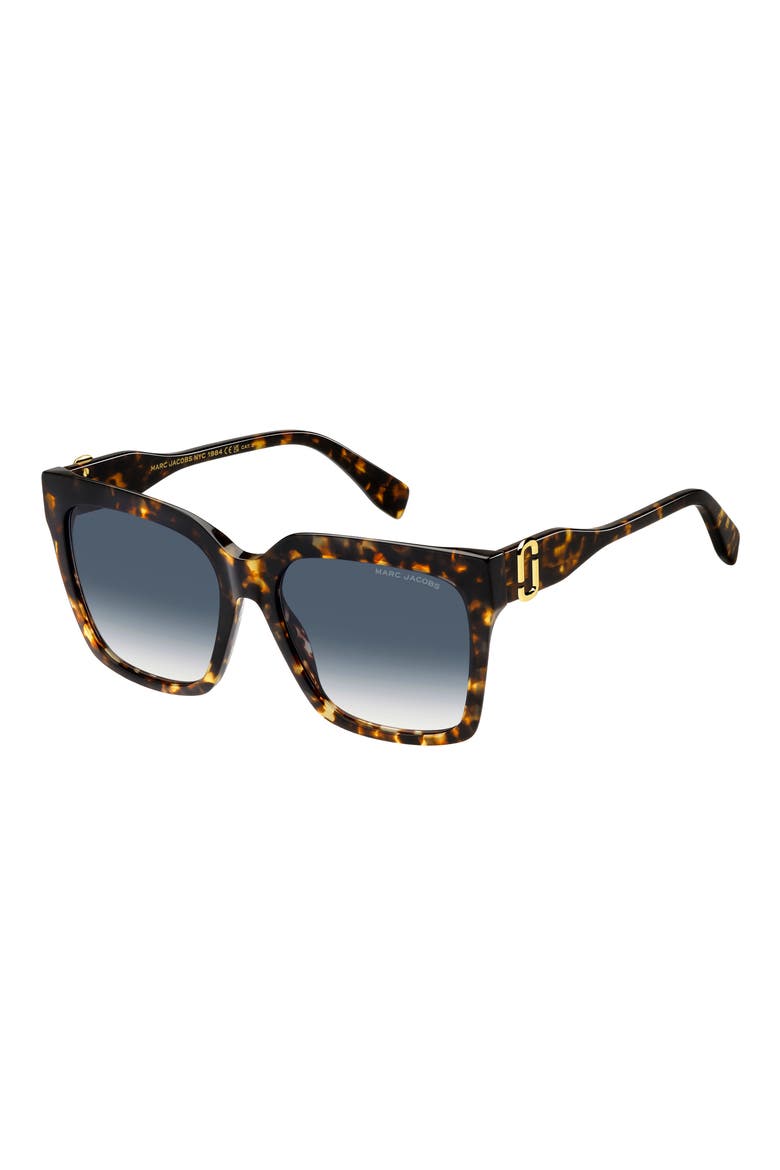 57mm Gradient Square Sunglasses, Alternate, color, HAVANA/ DARK BLUE