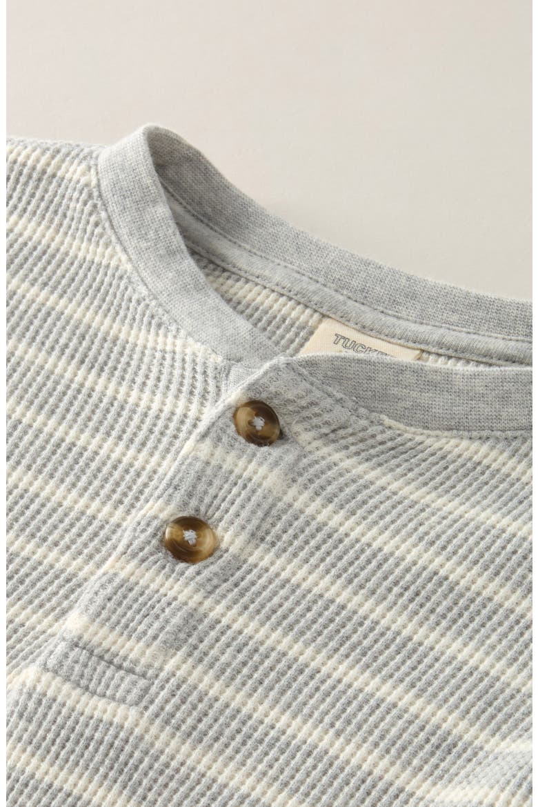 Kids' Waffle Stitch Top, Alternate, color, GREY HEATHER JORDAN STRIPE