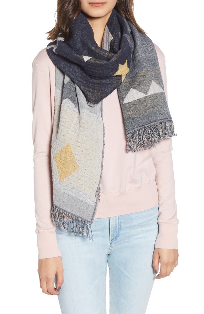Madewell Geo Star Jacquard Scarf, Main, color, 