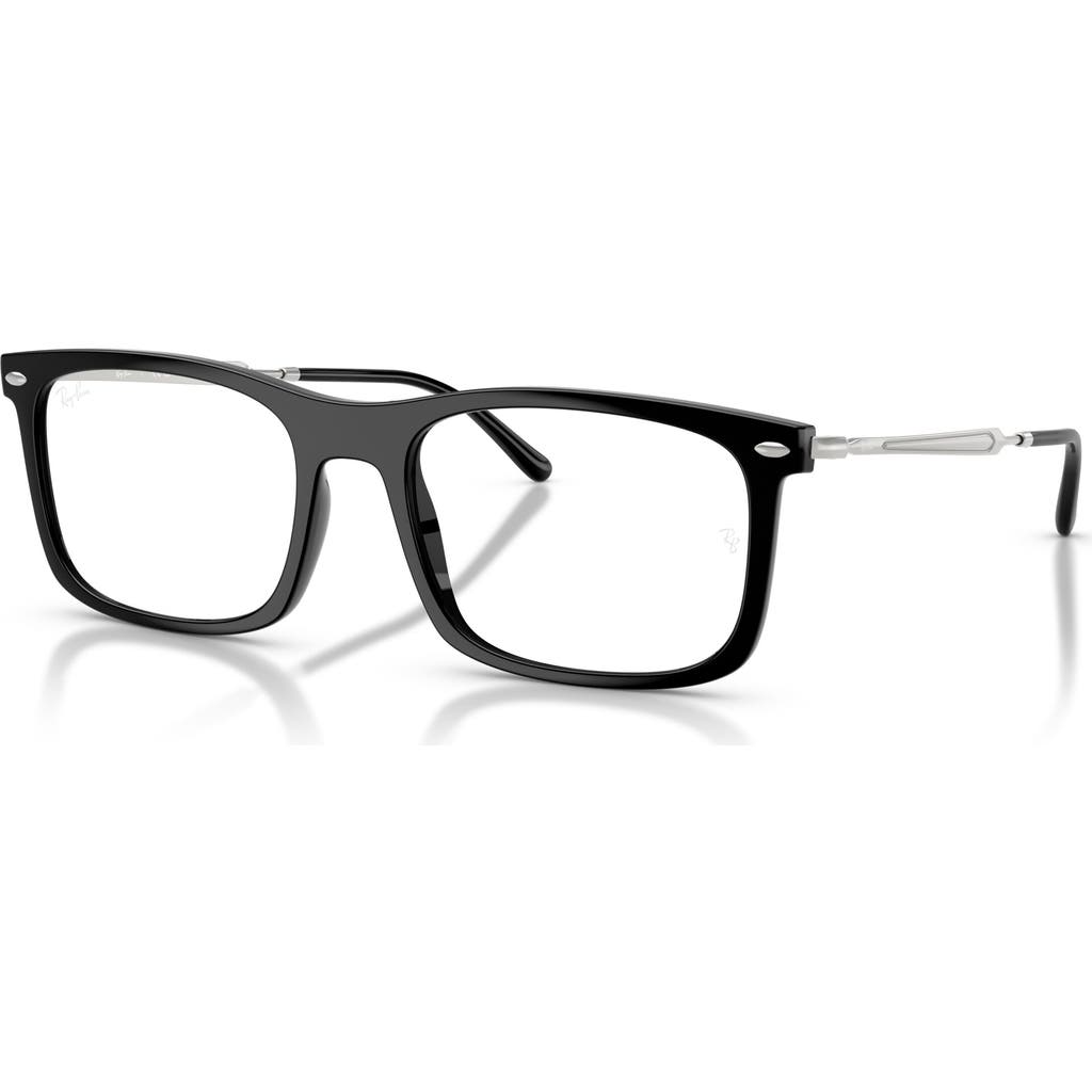 Ray Ban Ray-ban 54mm Rectangle Optical Glasses In Black