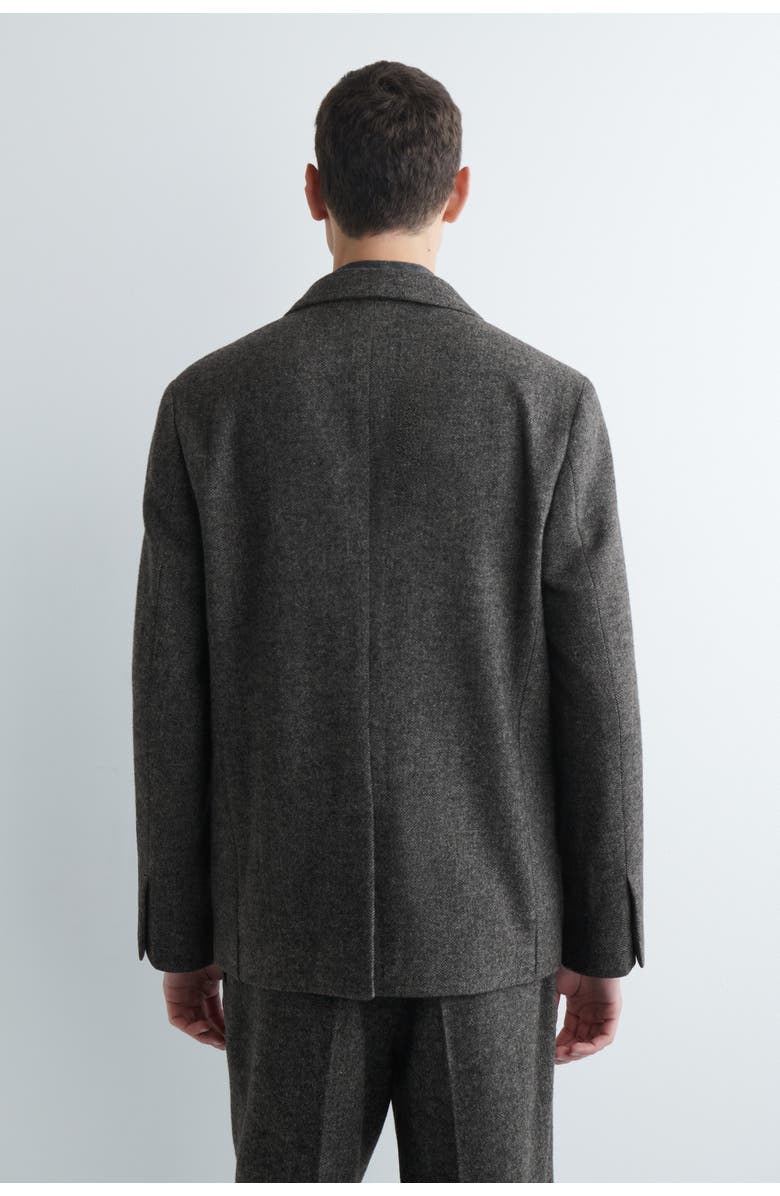 COS Unstructured Wool-herringbone Blazer, Alternate, color, Dark Khaki