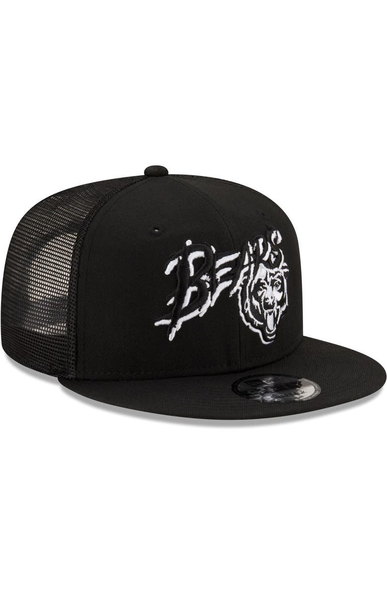 New Era Men's New Era Black Chicago Bears Graffiti Script 9FIFTY Snapback Hat, Alternate, color, 