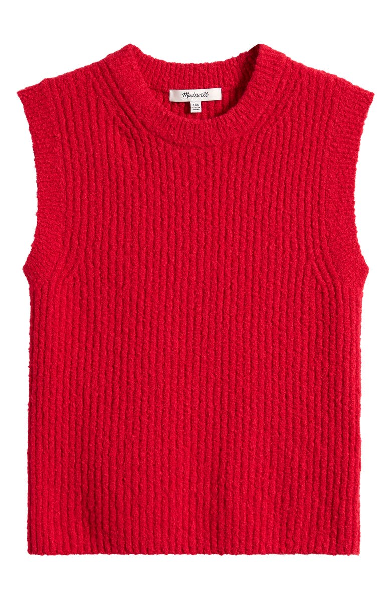 Madewell Bouclé Sweater Tank, Main, color, Cerise
