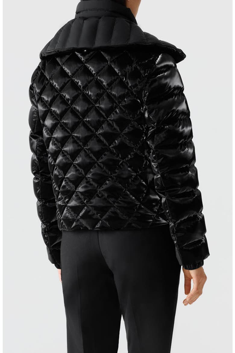 Yvette Waterproof Quilted Down Jacket with Removable Bib Insert, Alternate, color, BLACK