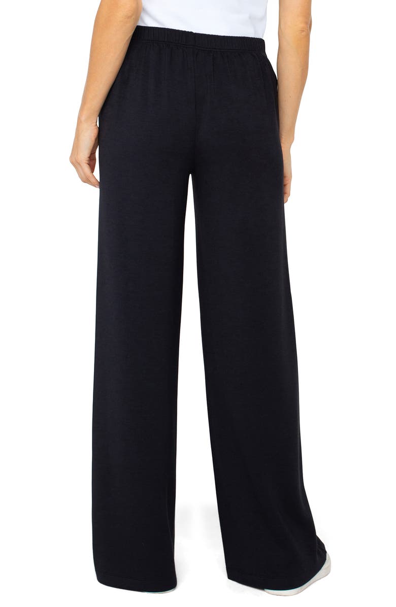 Liverpool Los Angeles Pull On Wide Leg Pants, Alternate, color, Black