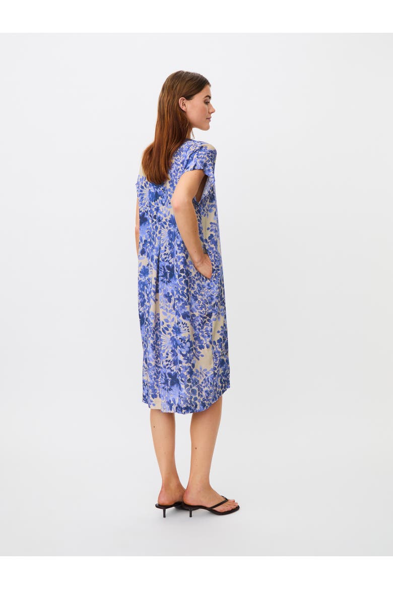 MaOdetto V-Neck Floral Midi Tunic Dress, Alternate, color, Medieval Blue