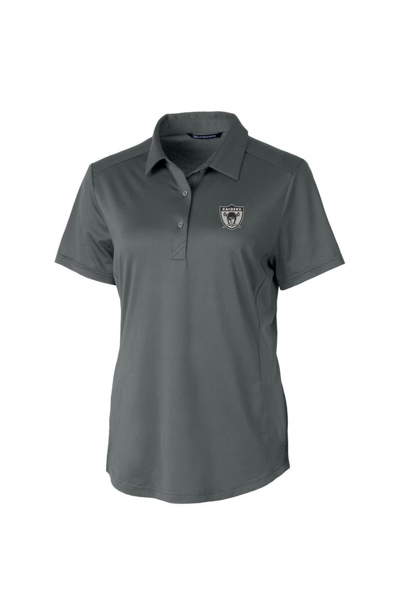 Cutter & Buck Women's Cutter & Buck Steel Las Vegas Raiders Throwback Logo Prospect Textured Stretch Polo, Alternate, color, 