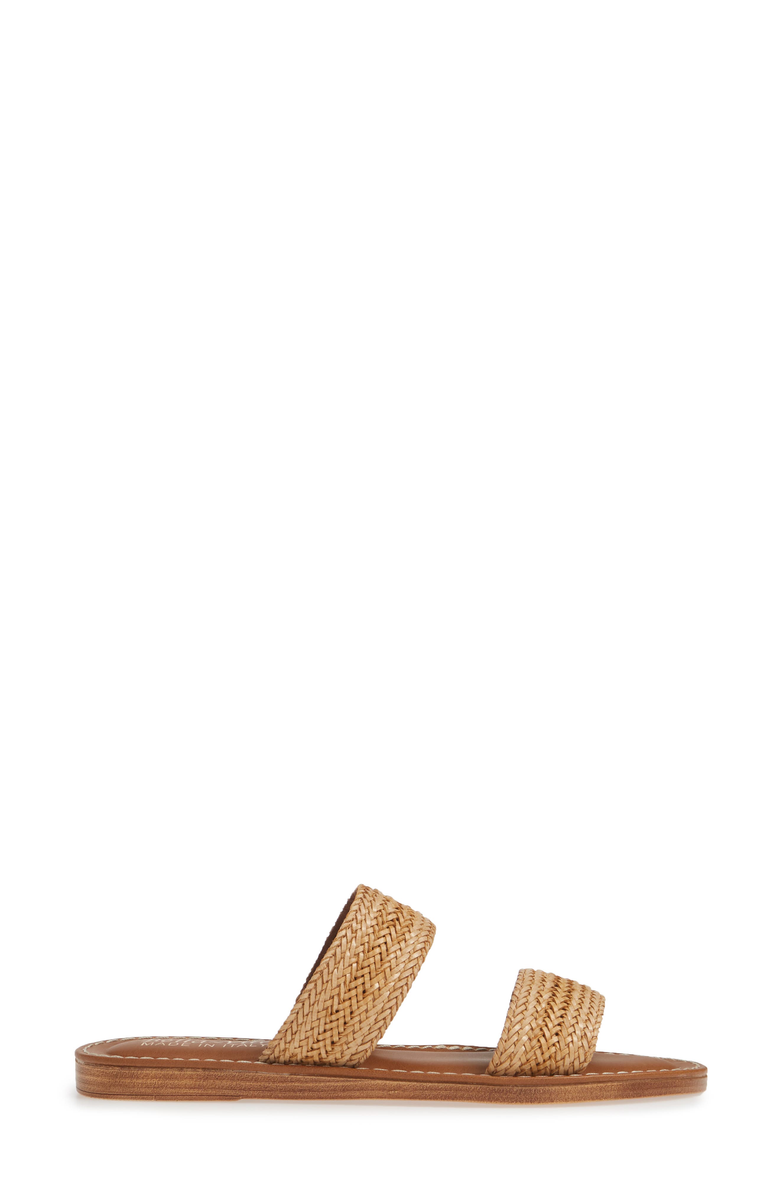 Two-Strap Slide Sandal, Alternate, color, NATURAL WOVEN