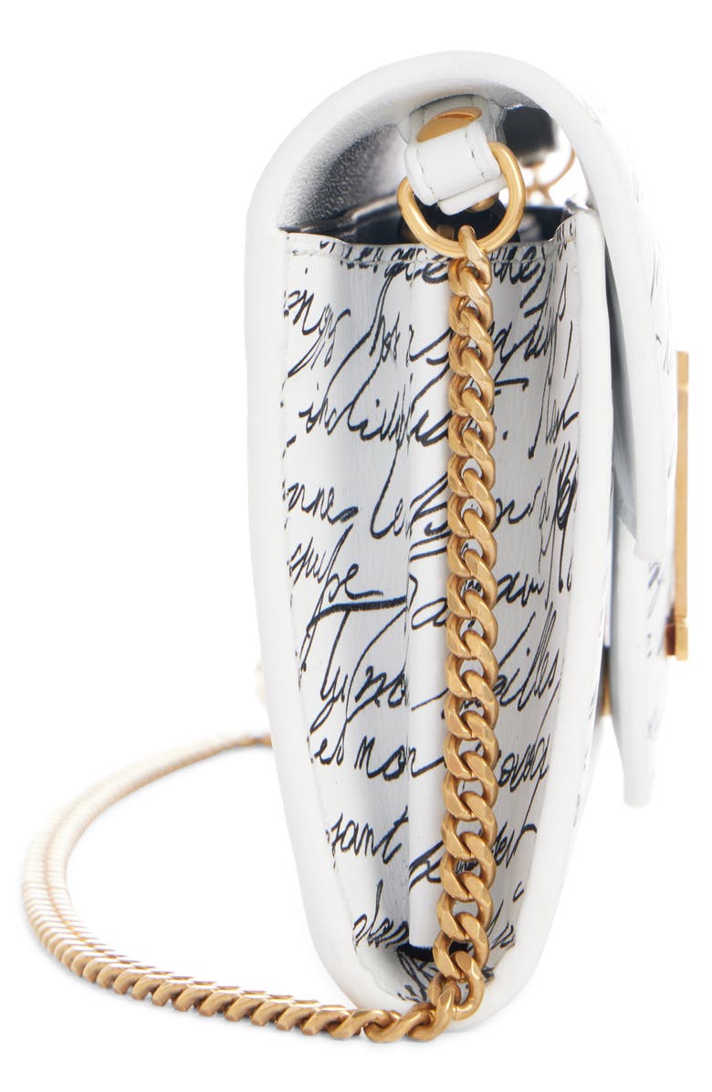 Balmain B-Buzz Printed Leather Wallet on a Chain, Alternate, color,