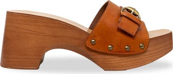 Soraya Buckle Platform Wedge Slide Sandal
