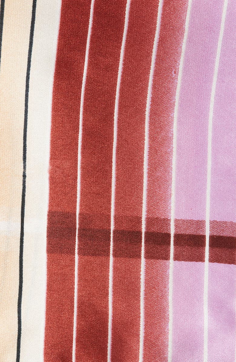 CLIFTON WILSON Brown Stripe Silk Pocket Square, Alternate, color, Brown