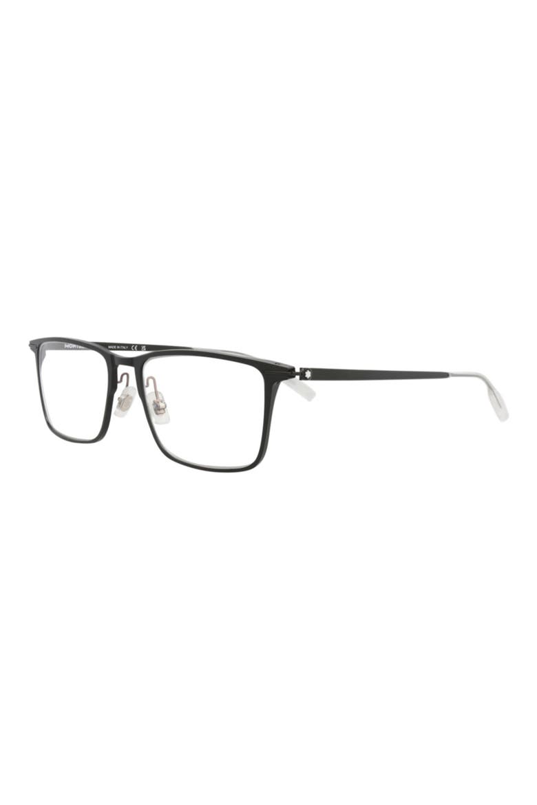 54mm Rectangular Optical Glasses, Alternate, color, BLACK BLACK TRANSPARENT
