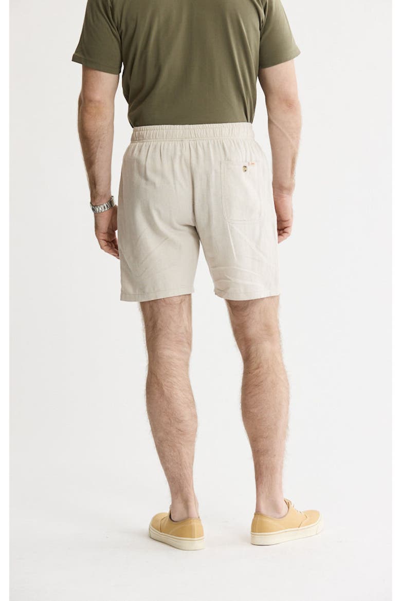 Linen Blend Drawstring Shorts, Alternate, color, Stone