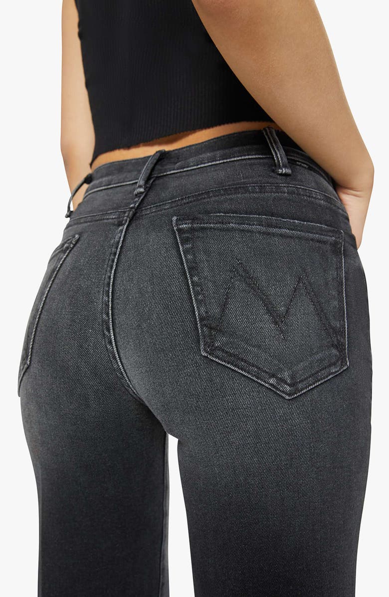 MOTHER Lil Hustler Roller Sneak Flare Jeans, Alternate, color, Not Today Satan