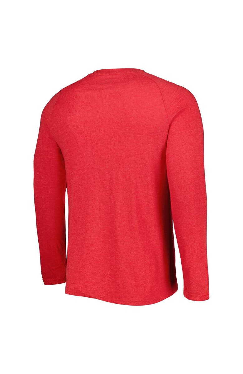 CONCEPTS SPORT Men's Concepts Sport Heather Red Cincinnati Reds Inertia Raglan Long Sleeve Henley T-Shirt, Alternate, color, 