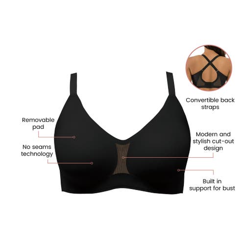 Parfait Simplicity Seamless Wire-free Bra In Black