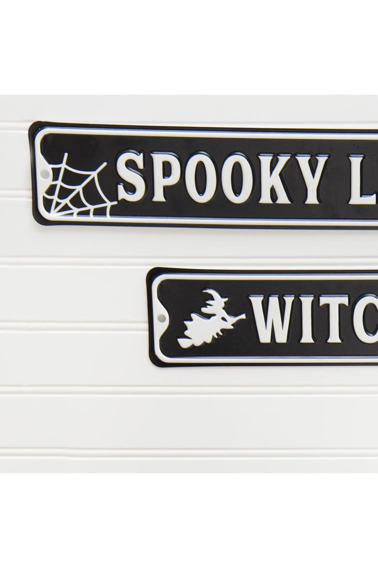 Halloween Tin 4" x 20" Cute Funny Street Wall Signs, Assortment of 2, Alternate, color, Black