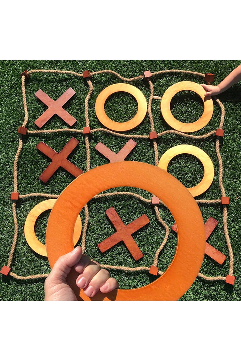 Premium Giant Wooden Tic Tac Toe Game, Main, color, Brown