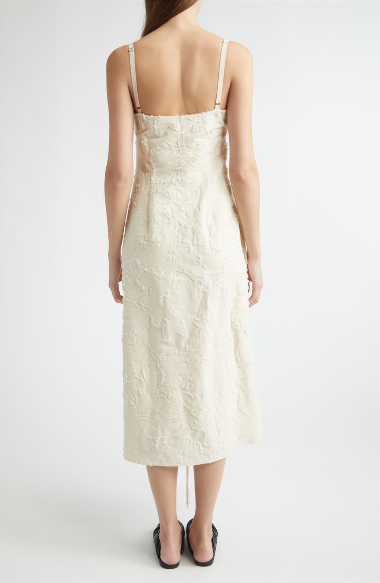 Meruert Tolegen Double Cup Floral Jacquard Midi Dress, Alternate, color, Cream