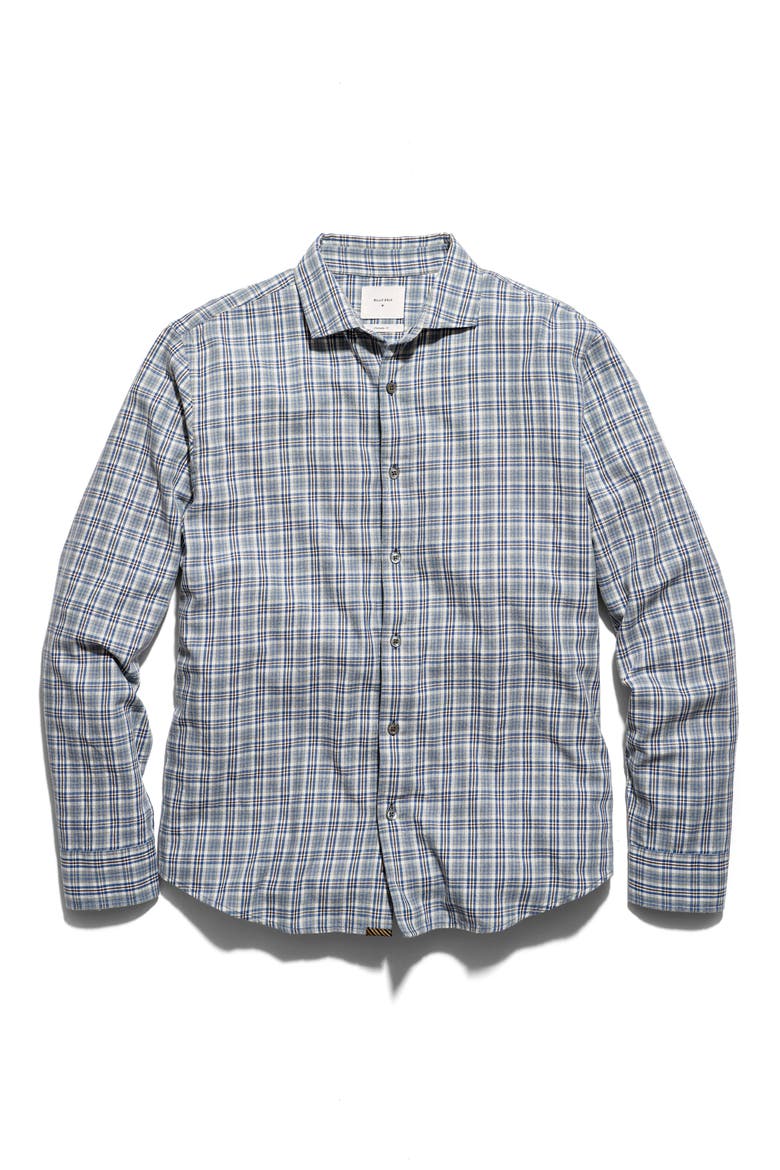 Hutcheson Plaid Cotton Twill Sport Shirt, Main, color, BLUE MULTI