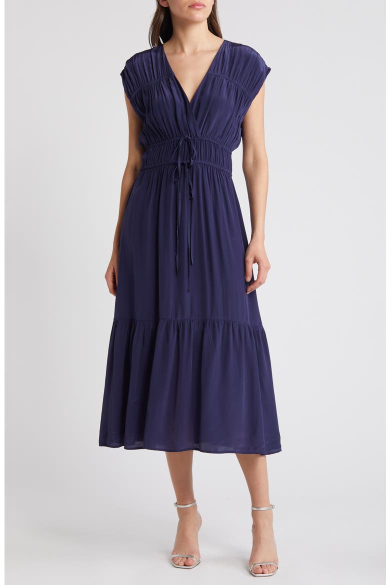 Aletta Tie Waist Midi Dress, Main, color, ADMIRAL BLUE