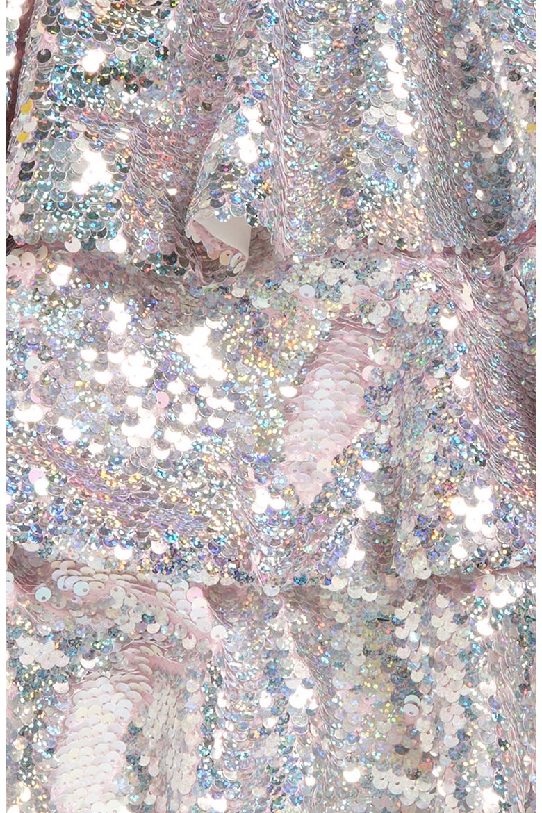 Sparkle Tiered Mini Skirt, Alternate, color, SILVER