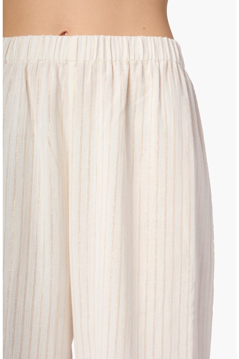 Lima Metallic Stripe Wide Leg Cotton Pants, Alternate, color, CERAMIC