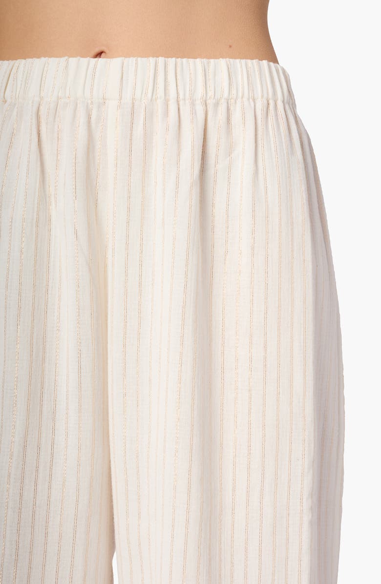 CAMI NYC Lima Metallic Stripe Wide Leg Cotton Pants, Alternate, color, Ceramic