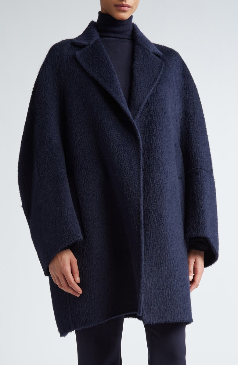 Max Mara Sequoia Oversize Alpaca Blend Coat, Main, color, Ultramarine