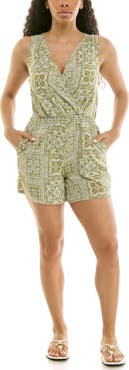 Nina Leonard Smocked Waist Romper