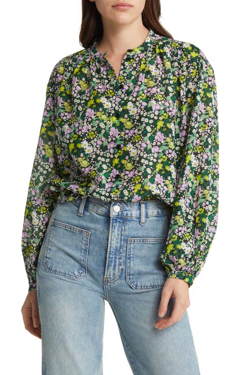Floral Cotton & Silk Blouse