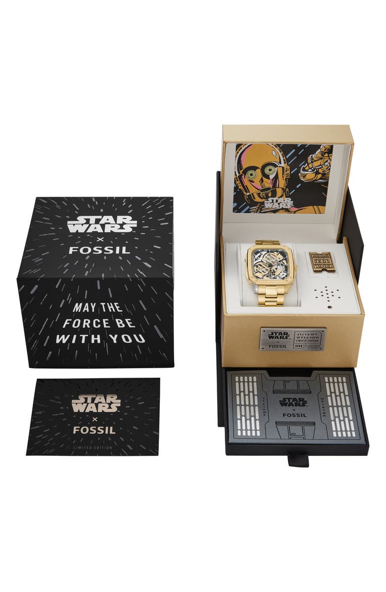 Fossil x Star Wars<sup>™</sup> Limited Edition C-3PO Bracelet Watch, 41mm, Alternate, color,