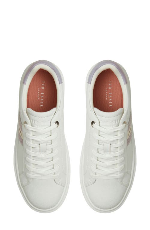 Ted Baker London Lornie Platform Sneaker In White/purple