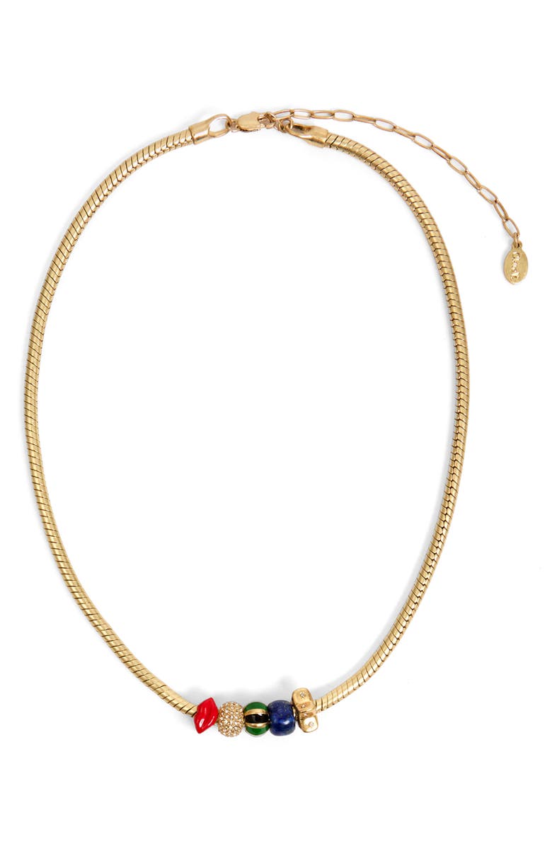 Clare V. Bien Bead Pendant Necklace, Main, color, Gold Multi