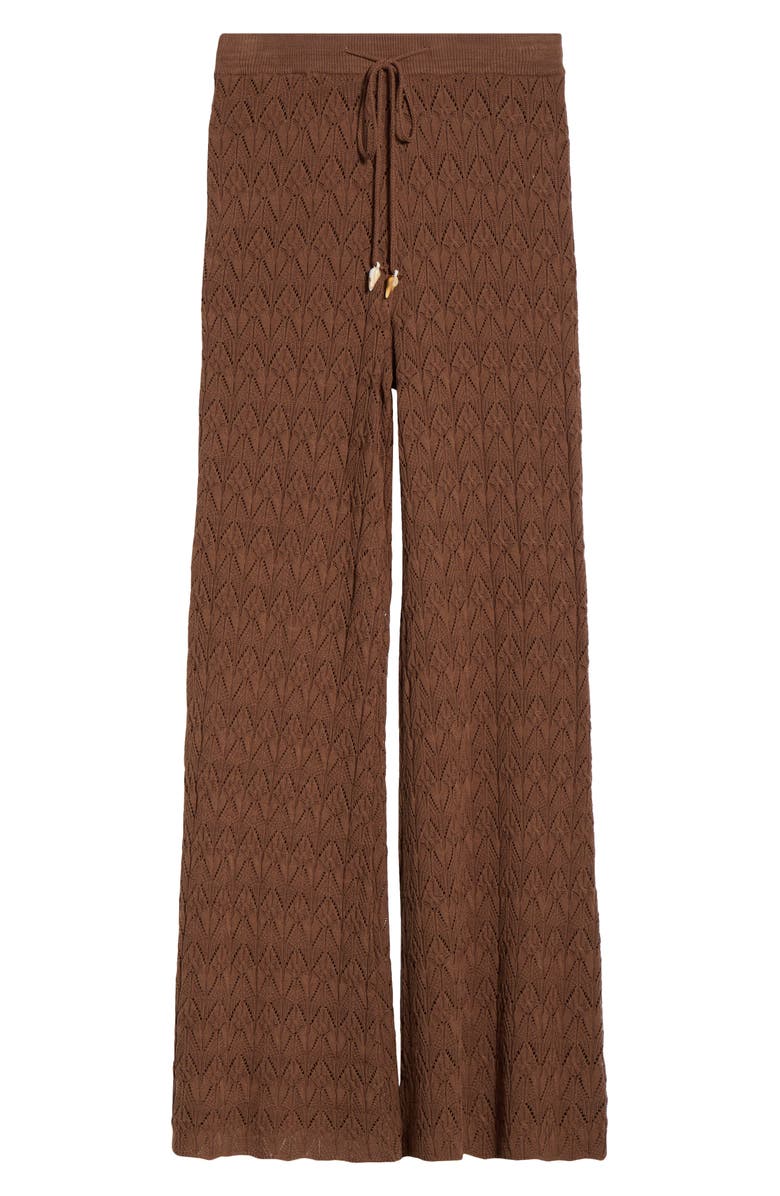 Elan Pointelle Cover-Up Sweater Pants, Main, color, Brown