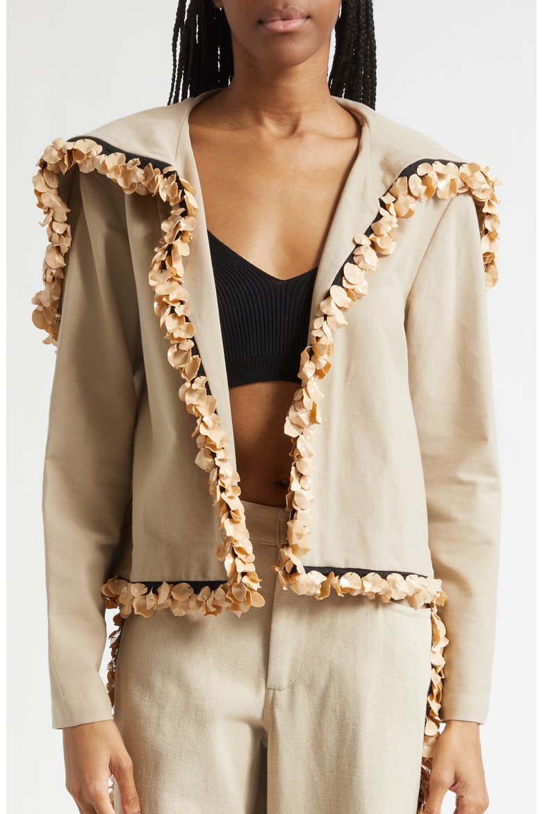 Band Crop Jacket, Alternate, color, KHAKI