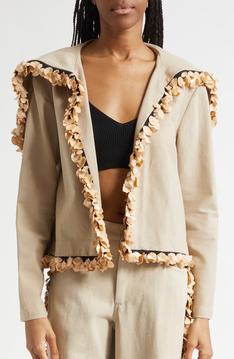 Diotima Band Crop Jacket, Alternate, color, Khaki