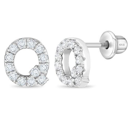 Shop In Season Jewelry Cubic Zirconia Letter Initial Earrings In Letter Q
