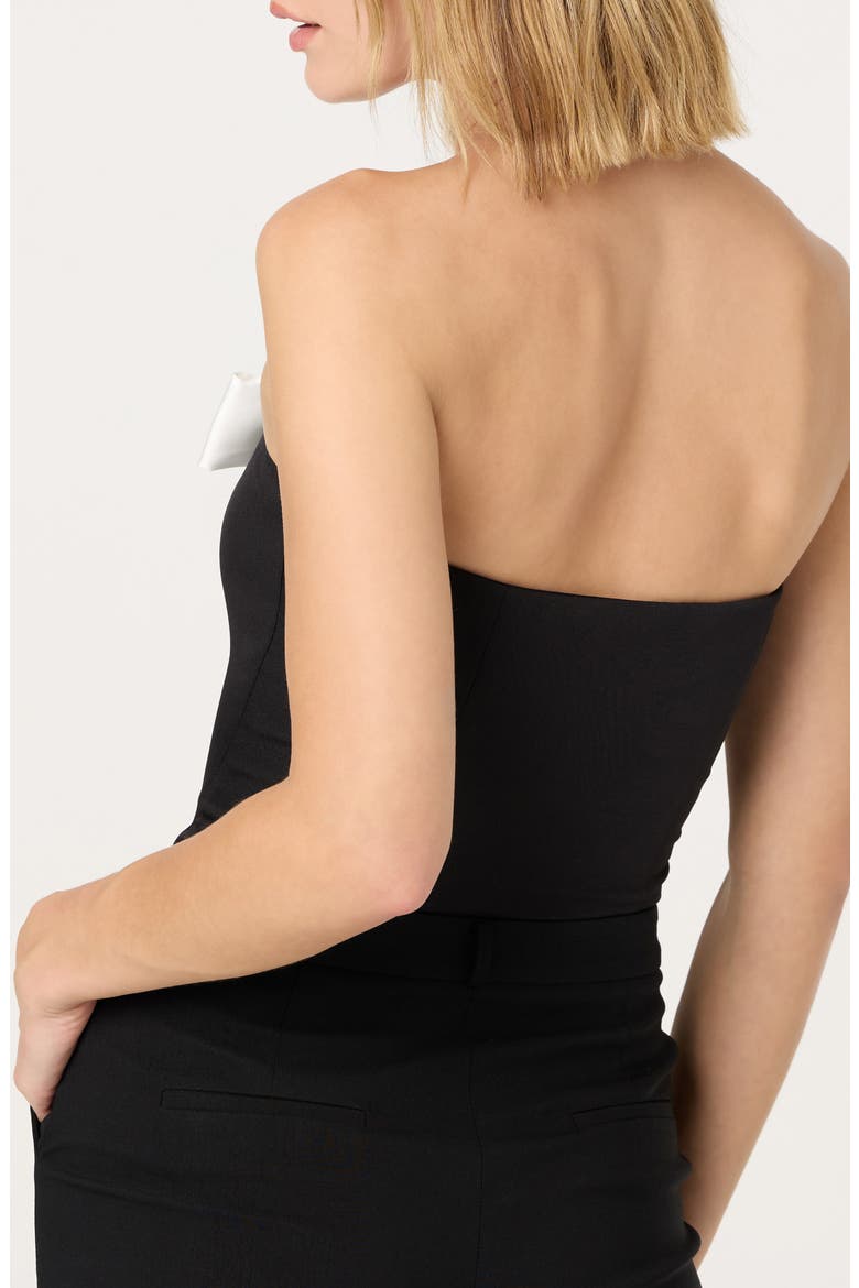 Bow Detail Tube Top, Alternate, color, BLACK