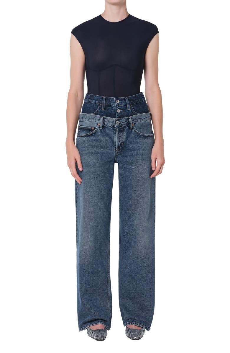 AGOLDE Elson Double Waist Jeans, Alternate, color, Pendulum/ Portrait