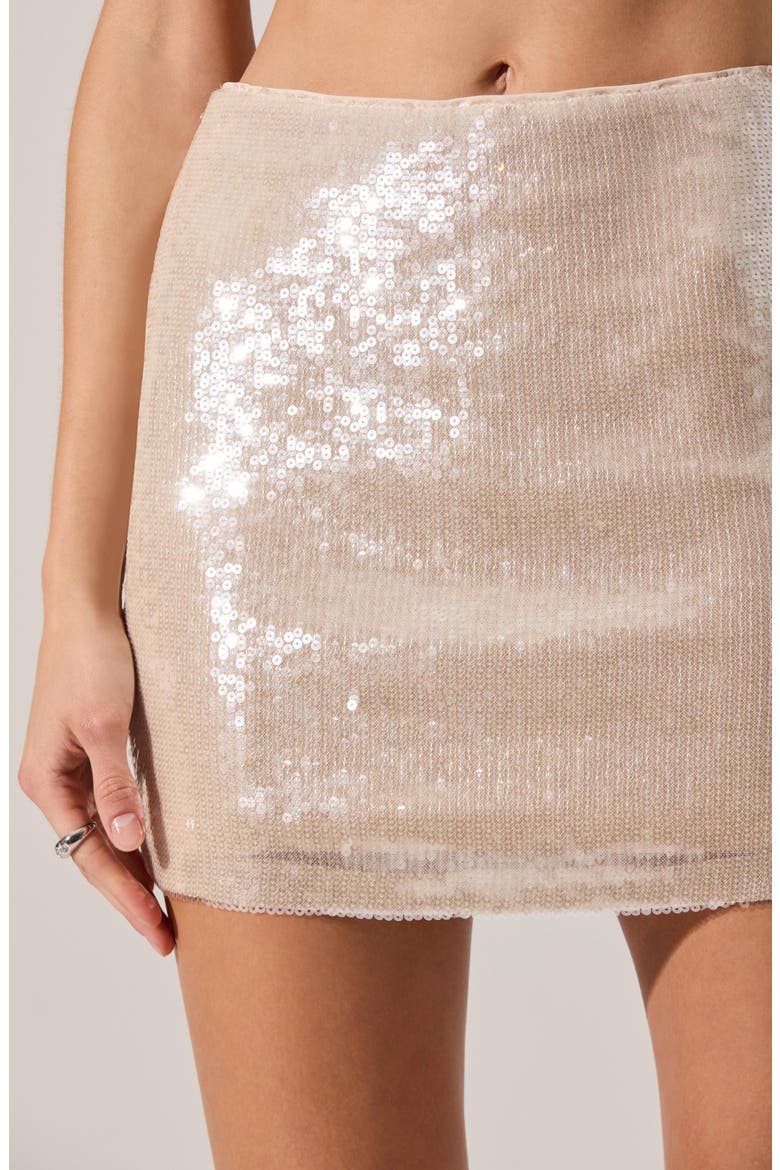 Darby Sequin Miniskirt, Alternate, color, CREAM