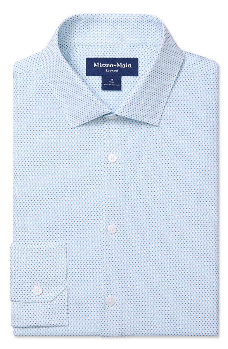 Mizzen+Main Leeward Trim Fit Button-Up Shirt, Alternate, color, Skyline Blue Diamond Shadow