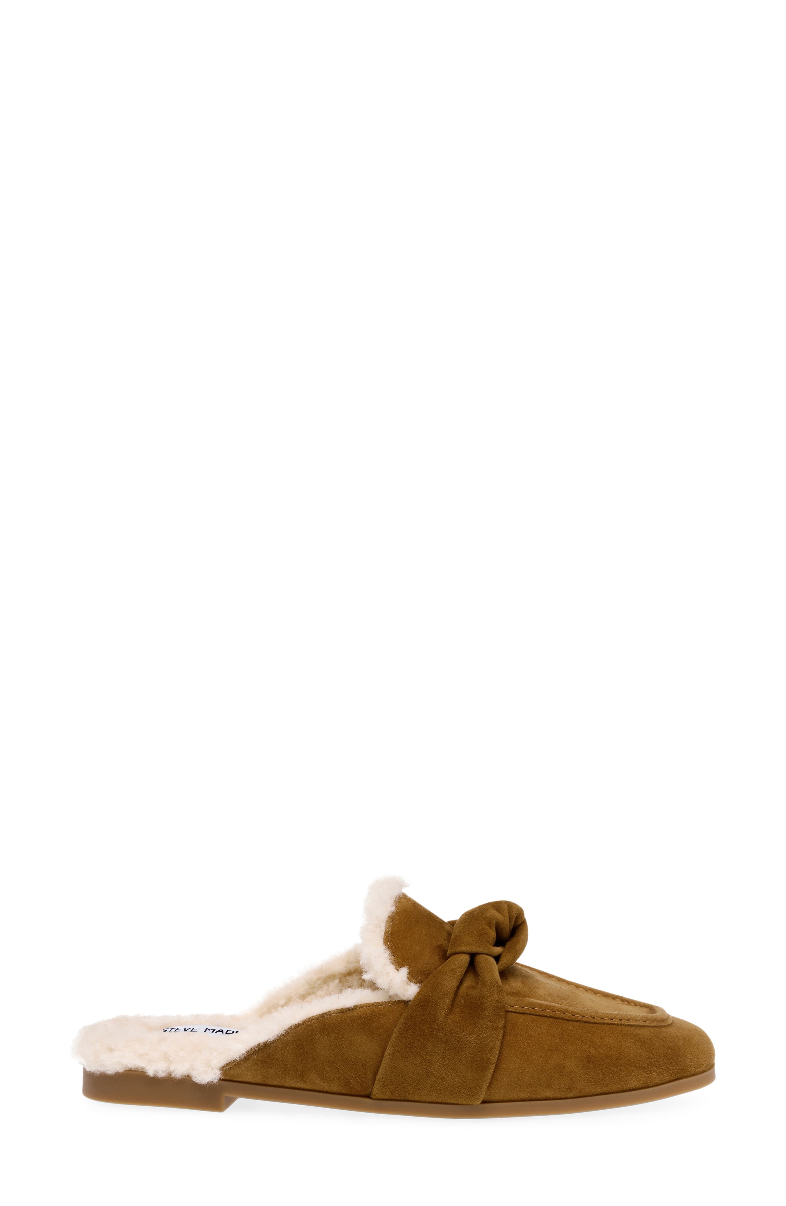 Chart Genuine Shearling Mule, Alternate, color, COGNAC SUEDE
