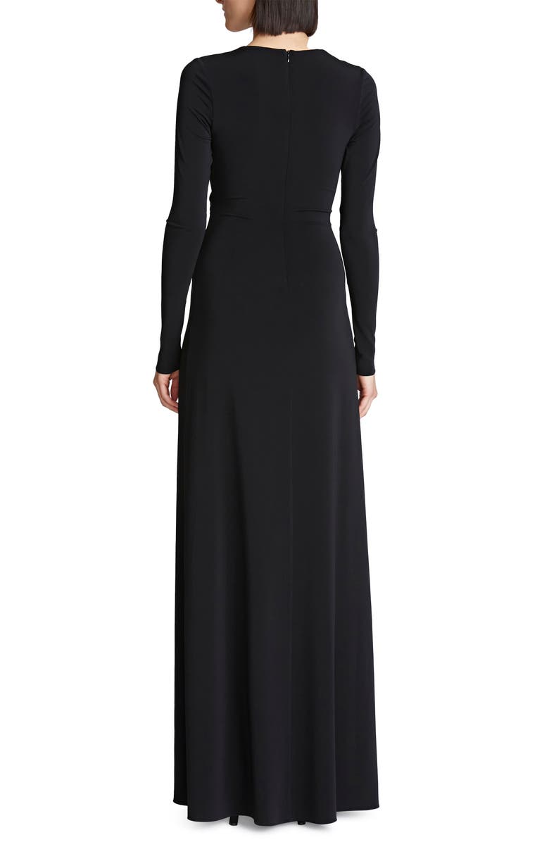 HALSTON EVENING Sydney Ruched Long Sleeve Jersey Gown, Alternate, color, 