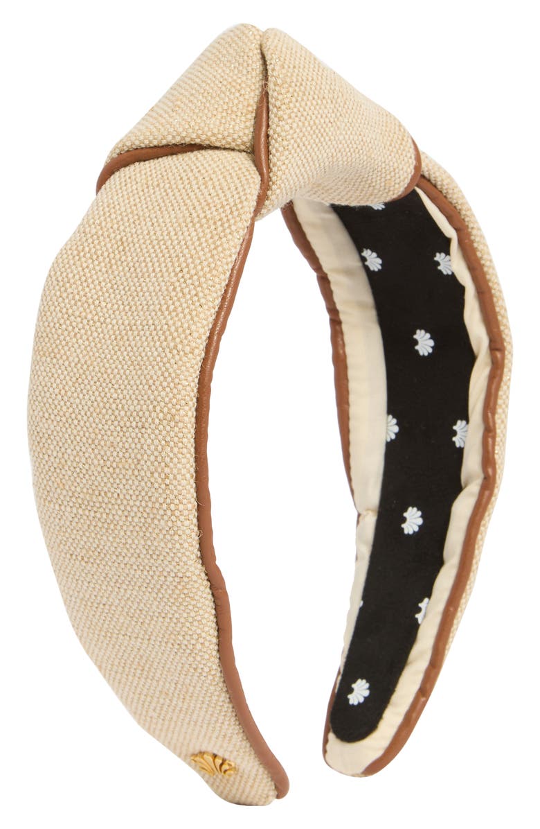 Lele Sadoughi Knotted Headband, Main, color, Natural Canvas