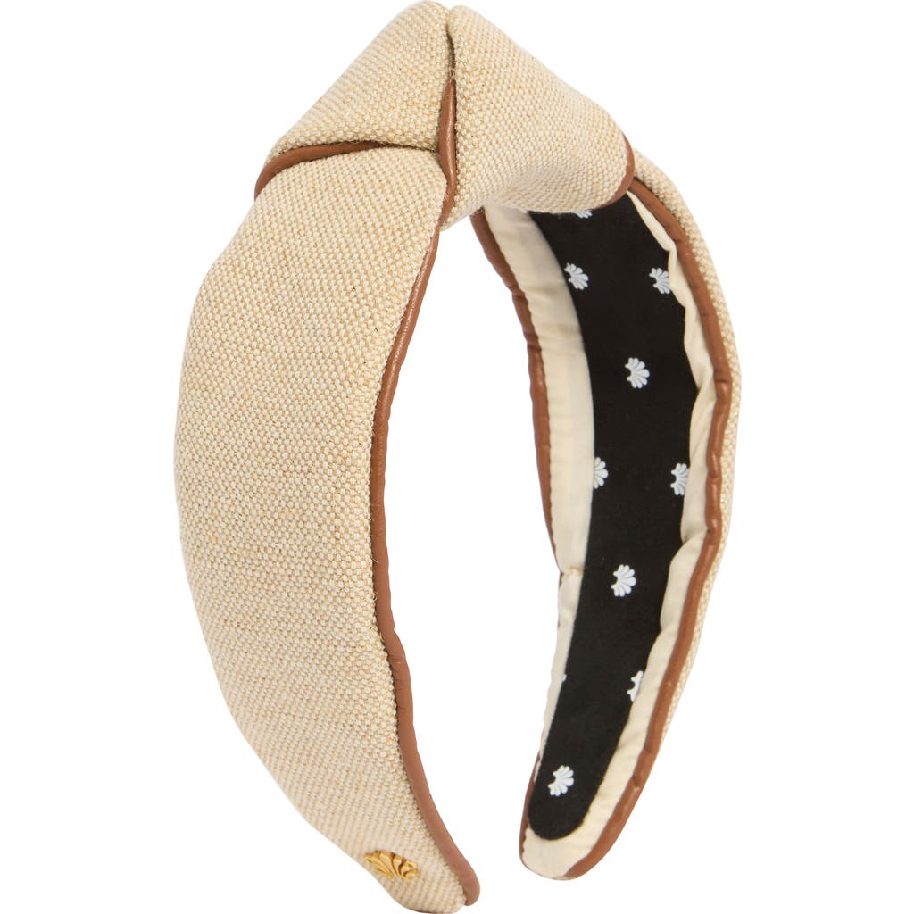 Lele Sadoughi Knotted Headband In Natural Canvas