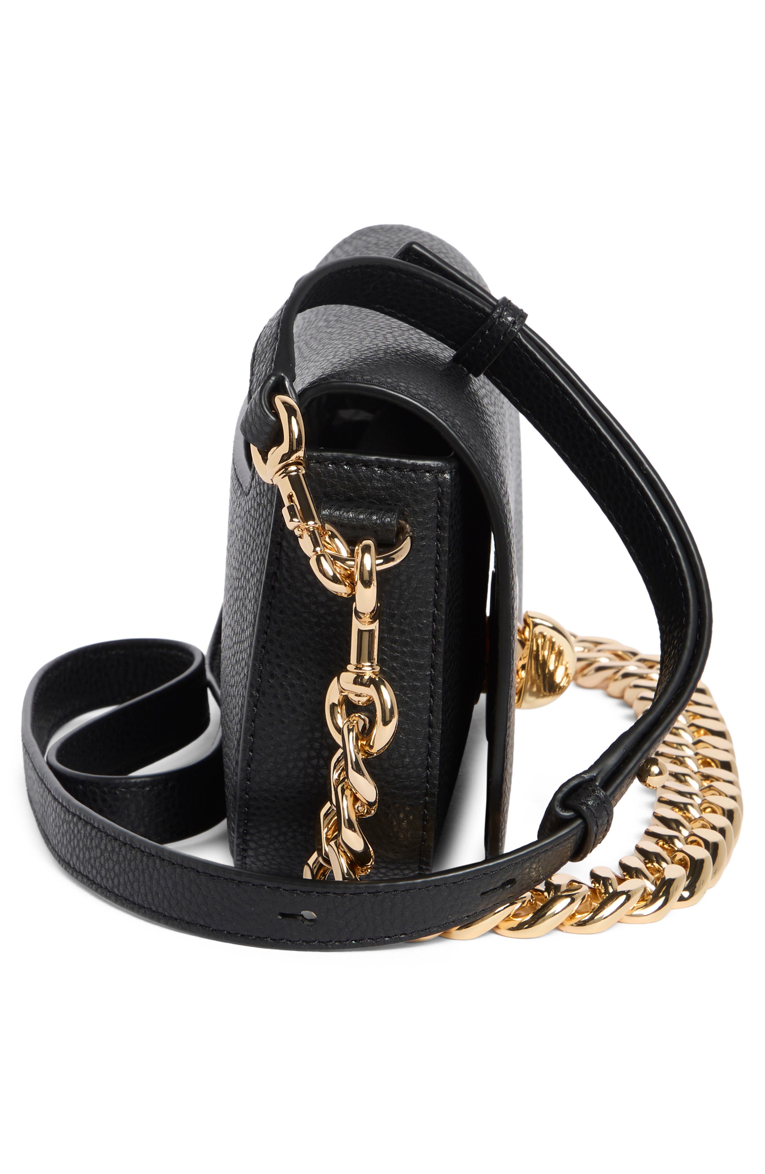 Signet Turnlock Chain Crossbody Bag, Alternate, color, BLACK